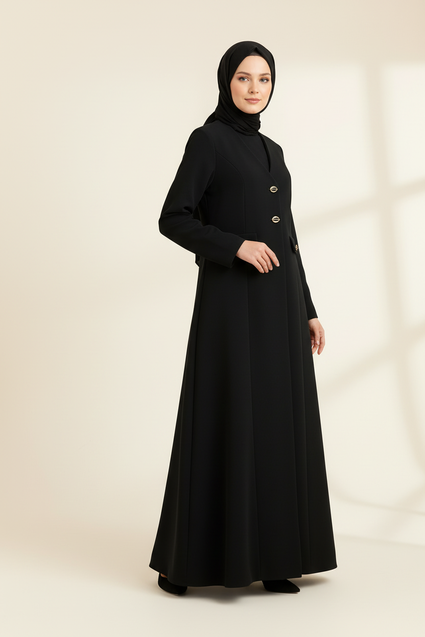 Structured black abaya