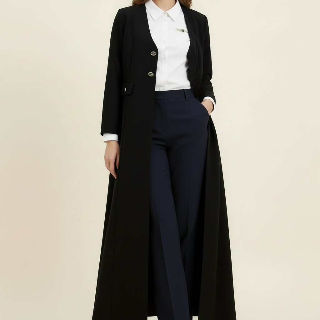 Structured black abaya