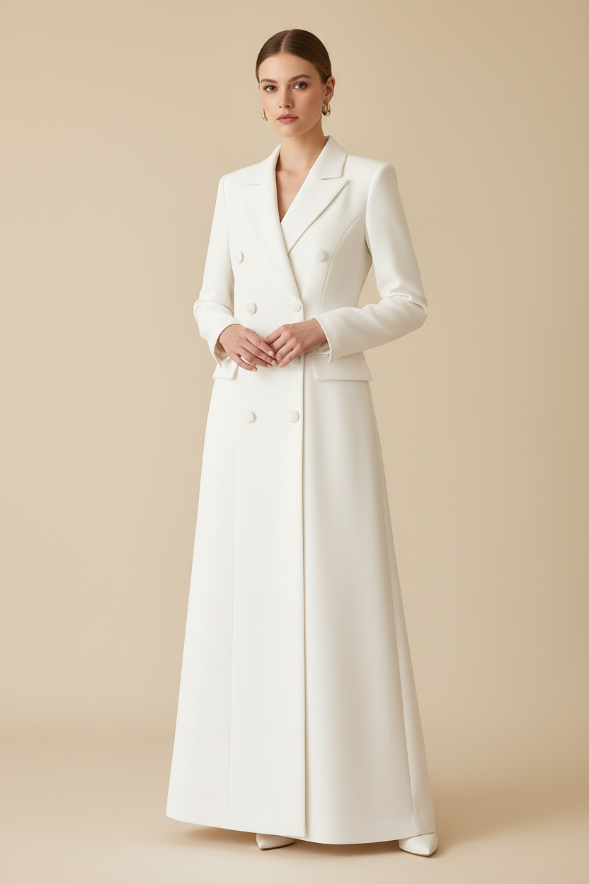 Pearl white executive abaya