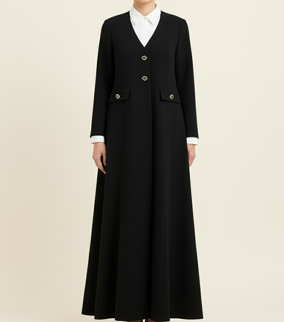 Structured black abaya
