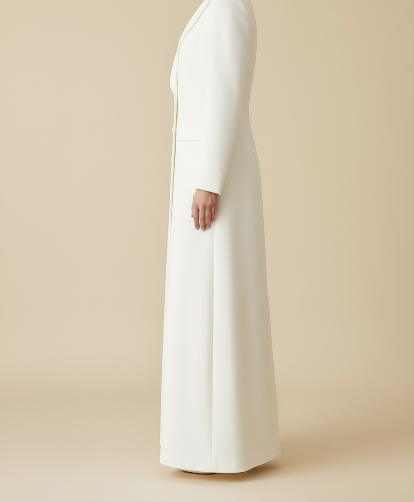 Pearl white executive abaya