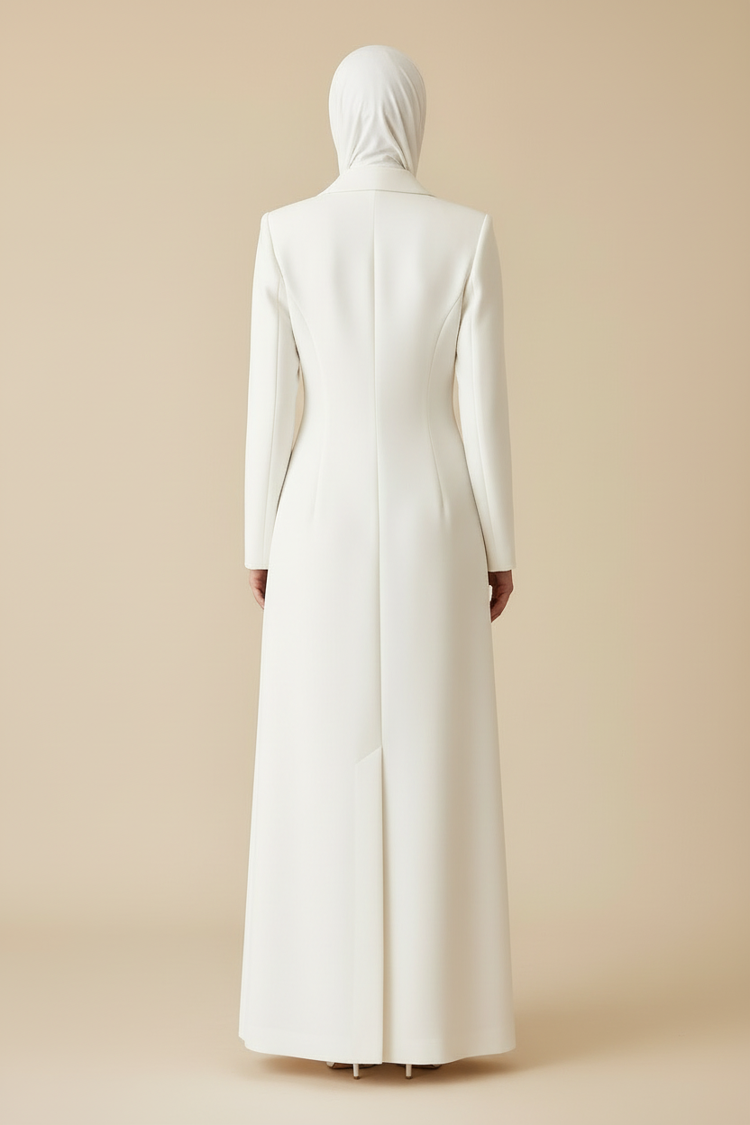 Pearl white executive abaya